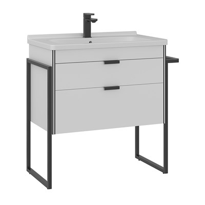 Trio 80 cm Ayaklı Lavabolu Banyo Alt Dolabı Çekmeceli