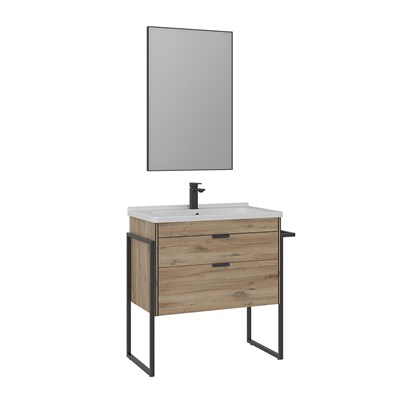 Trio 80 cm Çekmeceli Ayaklı Banyo Dolabı Takımı