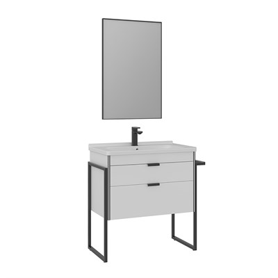 Trio 80 cm Çekmeceli Ayaklı Banyo Dolabı Takımı