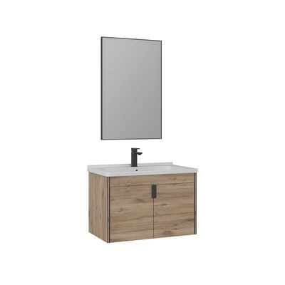 Trio 80 cm Kapaklı Asma Banyo Dolabı Takımı