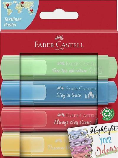 Faber-Castell 46, Fosforlu Kalem Pastel Renkler 4lü (5030254625)
