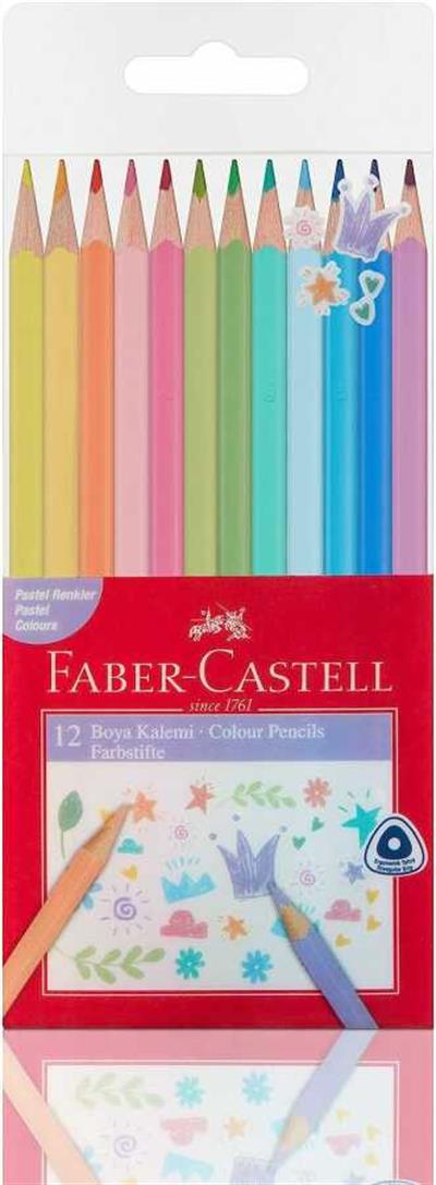 Faber-Castell Pastel Renkler Üçgen Boya Kalemi 12li