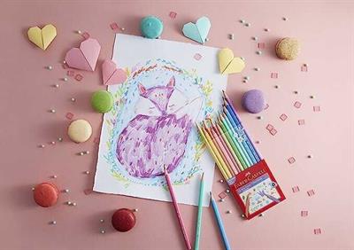 Faber-Castell Pastel Renkler Üçgen Boya Kalemi 12li