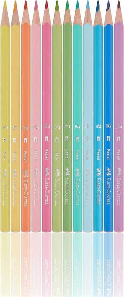 Faber-Castell Pastel Renkler Üçgen Boya Kalemi 12li