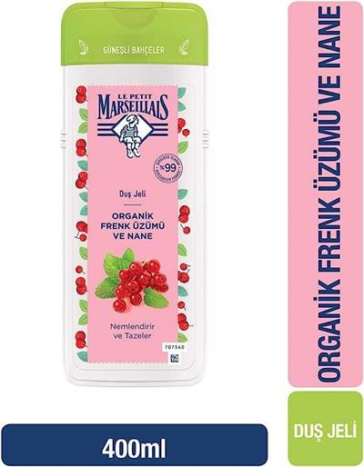 Le Petit Marseillais Organik Frenk Üzümü ve Nane Duş Jeli 400 ml