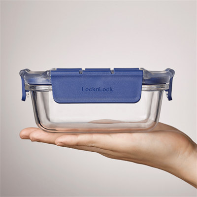 LocknLock Top Class Fırın - Saklama Kabı Kare Kilitli 750 ml, Mavi