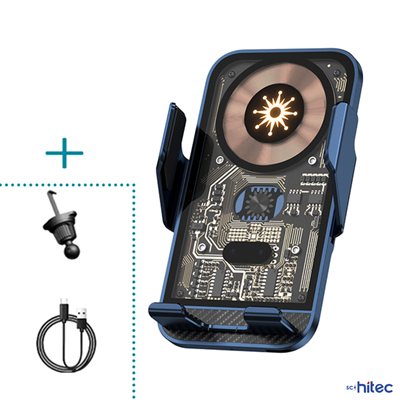 Schitec C10 15W Sensörlü Araç Içi Kablosuz Hızlı Şarj Aleti ve Telefon Tutucu