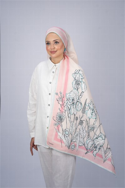 BELLİSİMA ŞAL PEMBE PAMUK İPEK 70*200