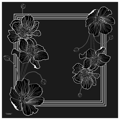 CHIARA SİYAH TİVİL İPEK EŞARP 90x90