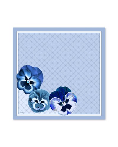 ORCHID MAVİ TİVİL İPEK EŞARP 90x90