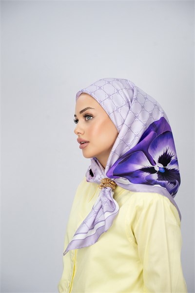 ORCHID MOR TİVİL İPEK EŞARP 90x90