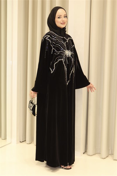 ORKİDE KADİFE ABAYA