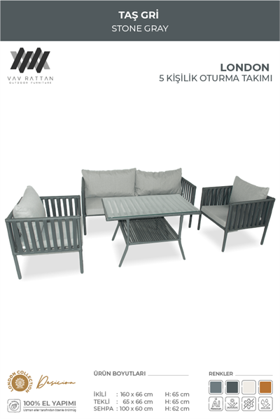 London 5 Kişilik Oturma Takımı