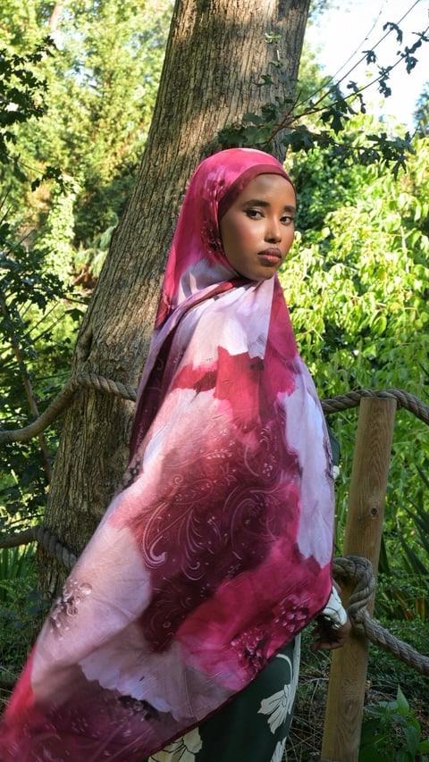 Comfy Asel Desen Şal - Bordo