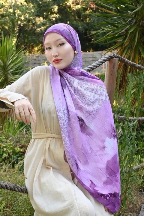 Comfy Asel Desen Şal - Lila