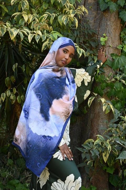 Comfy Asel Desen Şal - Morcivert
