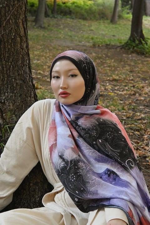 Comfy Asel Desen Şal - Siyah
