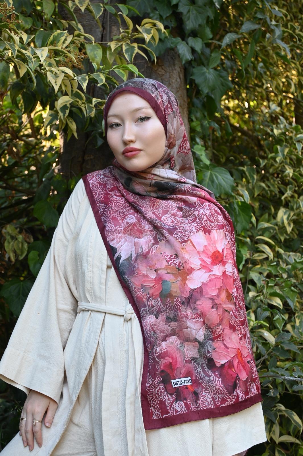Comfy Firdevs Desen Şal - Bordo