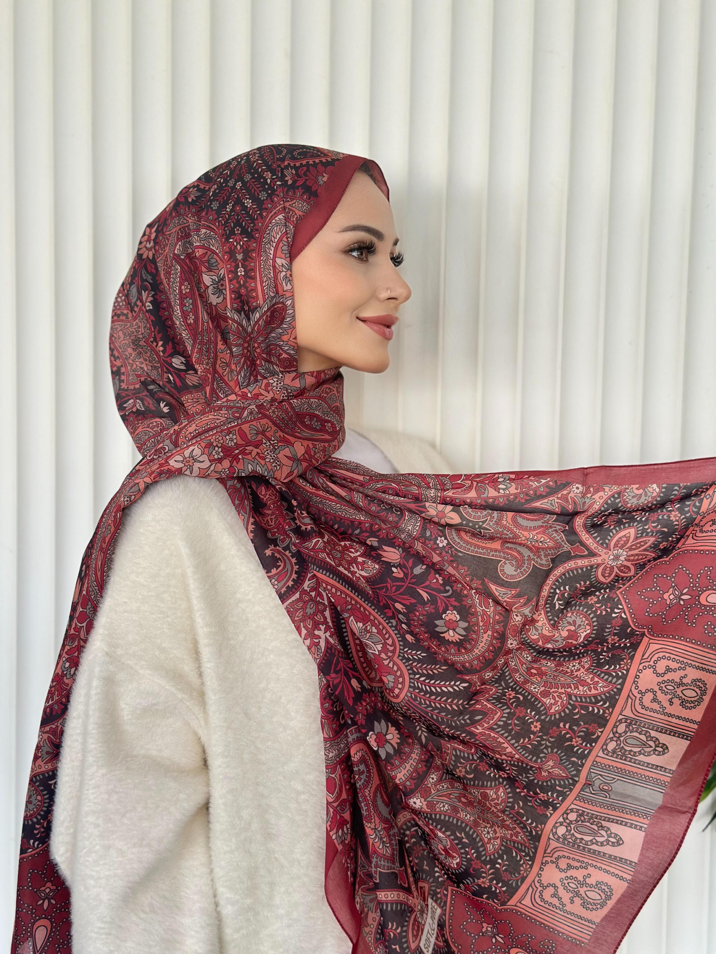 ETHNIC VUAL SEA HORSE DESEN - KIRMIZI