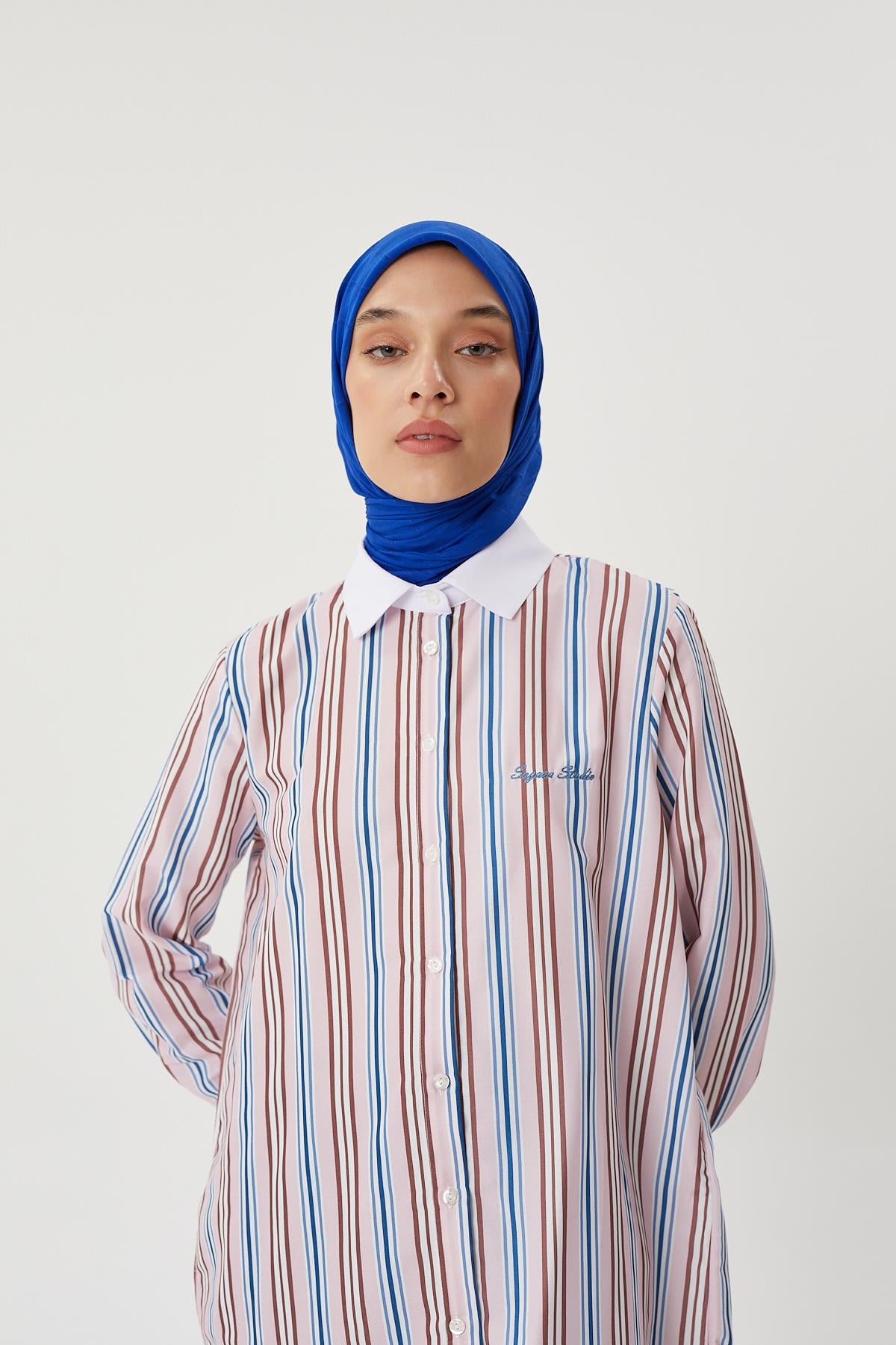 Saks Mavisi - Bambu Jakar Eşarp