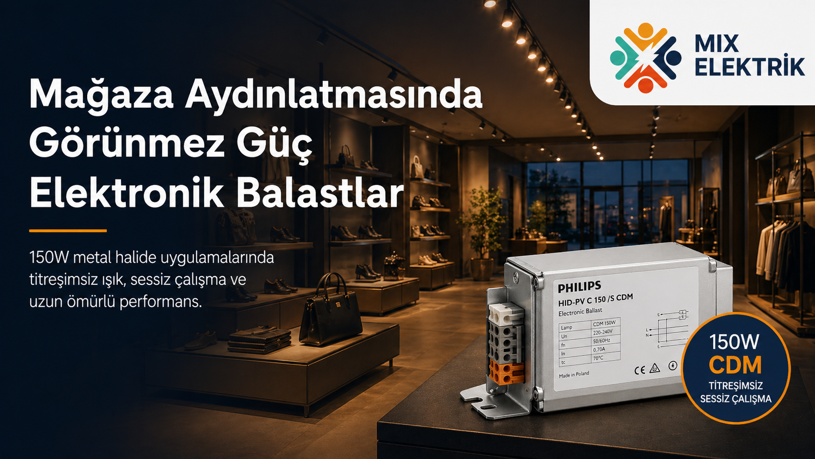 Philips HID-PV C 150W Elektronik Balast: Metal Halide İçin Akıllı Sürücü
