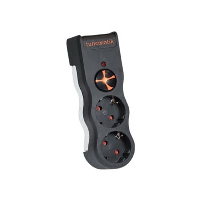Tuncmatik Powersurge 2-Surge Protection Plug-1050 Joule-Black Enerji Koruma Prizi TSK19021
