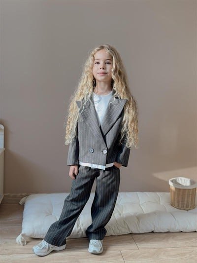  Unisex Antrasit Blazer Takım