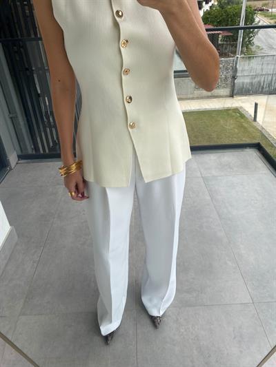 Ekru Palazzo Pantolon