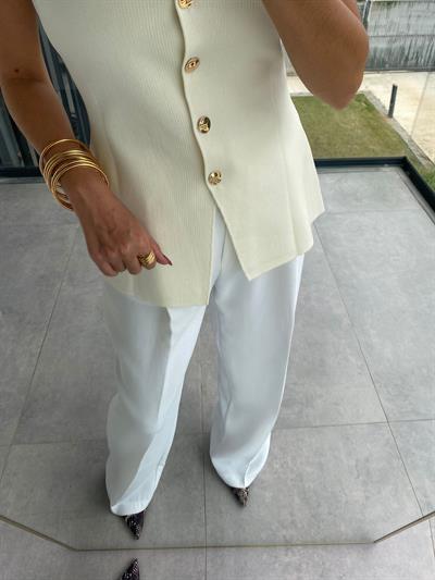 Ekru Palazzo Pantolon