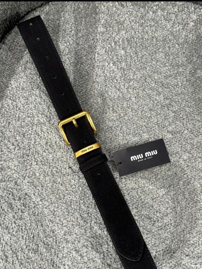 Miu Kahve Gümüş Toka Süet Kemer