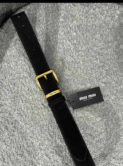 Miu Siyah Gold Toka Süet Kemer