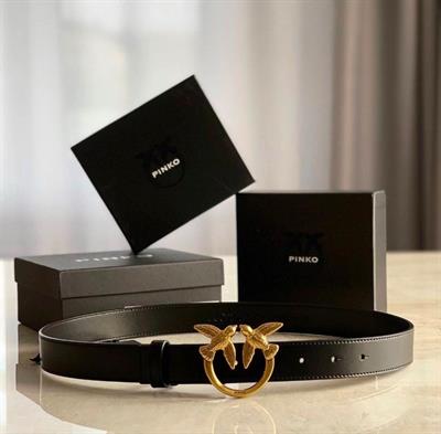 Siyah Yuvarlak Tokalı Kemer