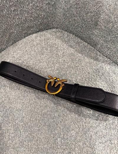 Siyah Yuvarlak Tokalı Kemer