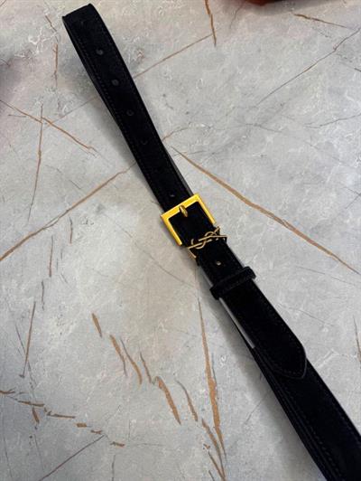 Ysl Siyah Süet Gold Tokalı Kemer 