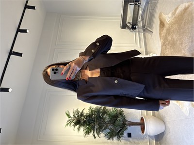 Acı Kahve Asimetrik Yaka Blazer Ceket