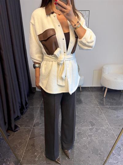 acı kahve örme pantolon 