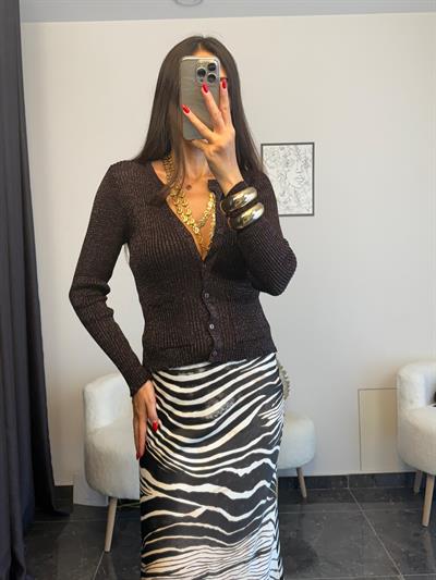 Acı kahve simli triko