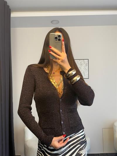 Acı kahve simli triko