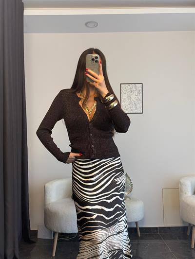 Acı kahve simli triko