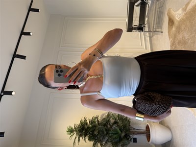 Açık Mavi Salyangoz Aksesuarlı Bodysuit