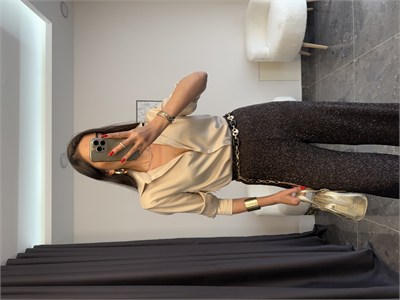 Bej Premium Saten Gömlek