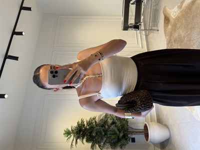 Bej Salyangoz Aksesuarlı Bodysuit