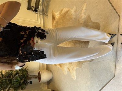 Beyaz Straight Denim Pantolon