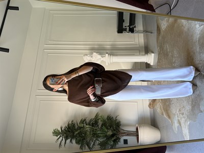 Beyaz Straight Denim Pantolon