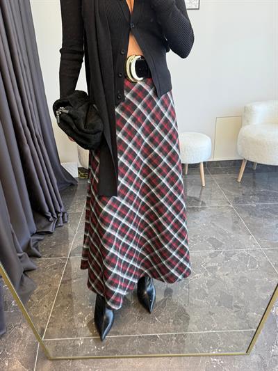 Bordo Ekose Desen Etek 