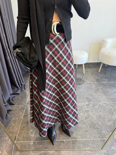 Bordo Ekose Desen Etek 