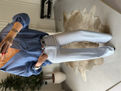 Buz Mavi Straight Denim Pantolon