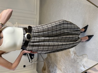 Ekose Desen Şalvar Pantolon