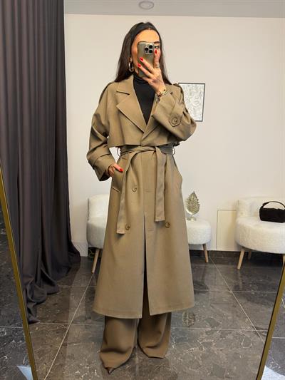 HAKİ APOLETLİ TRENÇKOT(ÖN SİPARİŞ KARGO ÇIKIŞI 21 NİSAN )