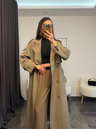 HAKİ APOLETLİ TRENÇKOT(ÖN SİPARİŞ KARGO ÇIKIŞI 21 NİSAN )